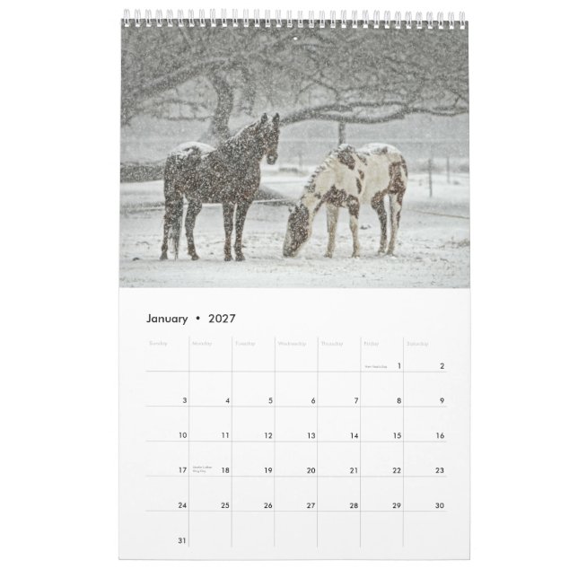 Calendario de caballos de 2017 (Jan 2027)