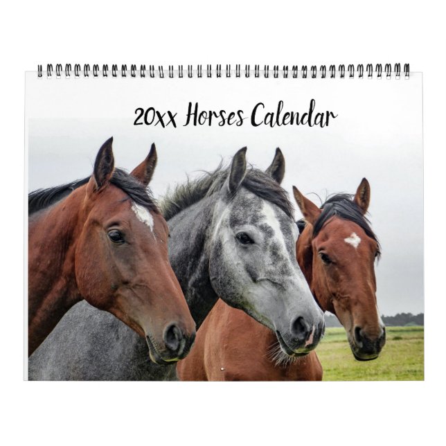 Calendario de caballos editable (Tapa)