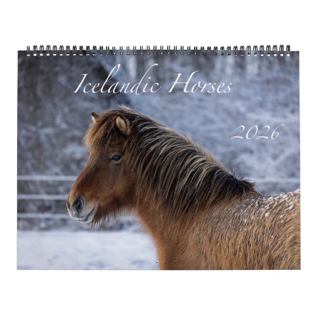Calendario de Caballos Islandeses 2026 (Tapa)
