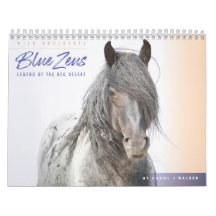 Calendario de caballos salvajes de Zeus azul