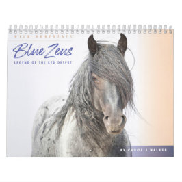 Calendario de caballos salvajes de Zeus azul