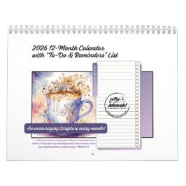 Calendario de café de 12 meses JW 2026 en acuarela