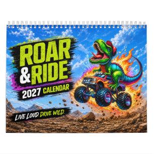 Calendario de Camión Monstruo y Dinosaurio Tyranno