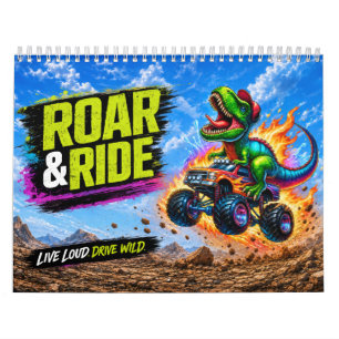 Calendario de Camión Monstruo y Dinosaurio Tyranno