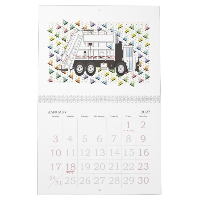Calendario de camiones de basura de 2012 (Jan 2027)