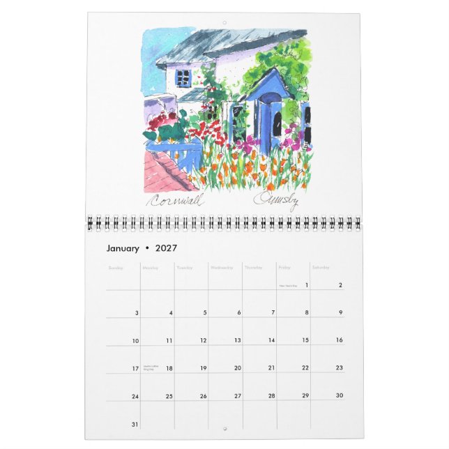 Calendario de casas de campo 2013 en inglés (Jan 2027)