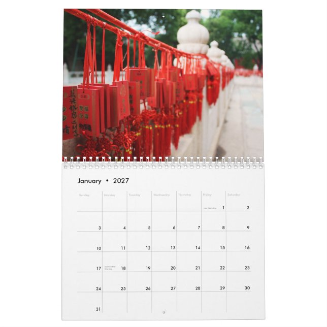 Calendario de China (Jan 2027)