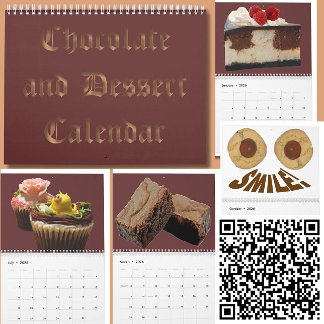 Calendario de chocolate y postre 20XX (Chocolate Lovers & Dessert Sweet Treats Photos Calendar)