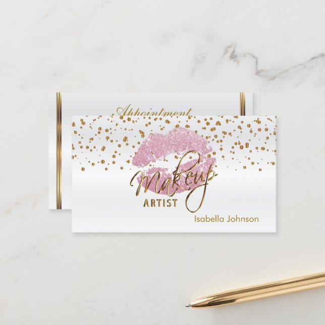 Calendario de citas 2 de Lips de Purpurina rosa (Anverso/Reverso In Situ)