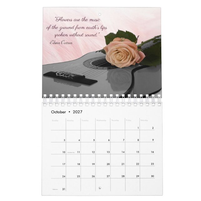 Calendario de citas de amor floral 2023 (Oct 2027)