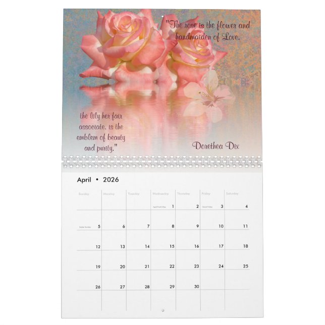 Calendario de citas de amor floral 2023 (Apr 2026)