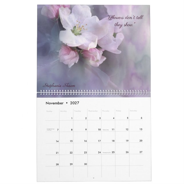 Calendario de citas de amor floral 2023 (Nov 2027)