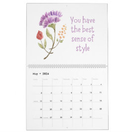 Calendario de citas de cálculo de flor de color de