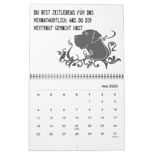 Calendario de citas de Gran Danés negro / Blanco a