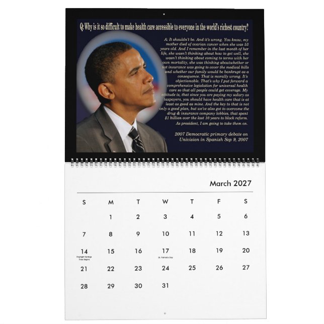 Calendario de citas de Obama 2016 (Mar 2027)