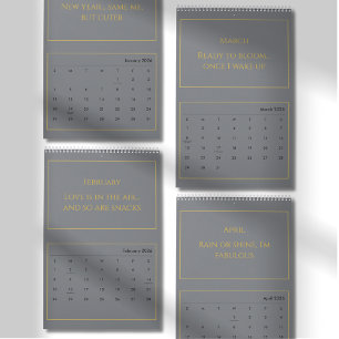 Calendario de Citas Elegante de Oro 2026