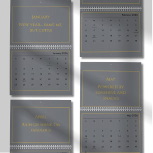 Calendario de Citas Elegante de Oro 2026