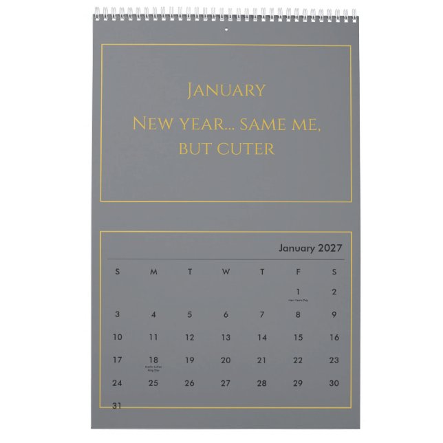 Calendario de Citas Elegante en Oro 2026 (Jan 2027)