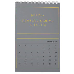 Calendario de Citas Elegante en Oro 2026