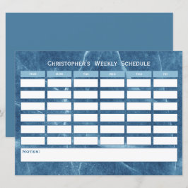 Calendario de clase de programación semanal azul d