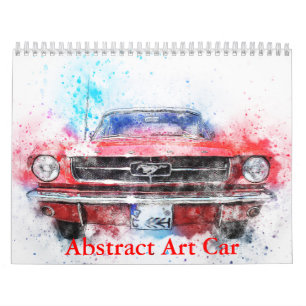 Calendario de coches de arte abstracto