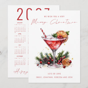 Calendario de Cóctel Festivo 2027 Feliz Navidad