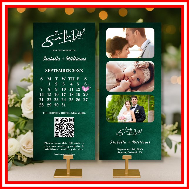 Calendario de código QR de foto verde esmeralda pa (Subido por el creador)
