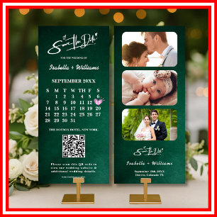 Calendario de código QR de la FOTO verde de Esmera