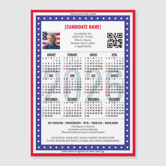 Calendario de códigos QR para las elecciones polít (Anverso)