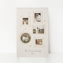 Calendario de Collage de fotos de marcos dibujados