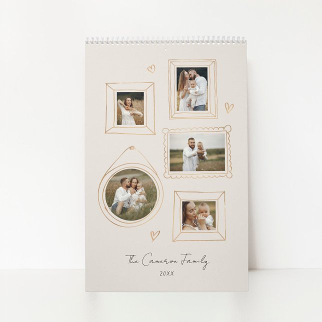 Calendario de Collage de fotos de marcos dibujados (Subido por el creador)