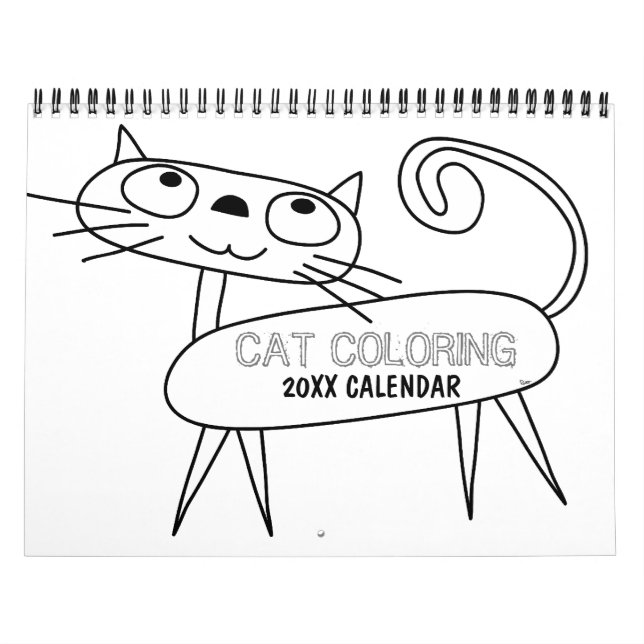 Calendario de coloreado de gato (Tapa)