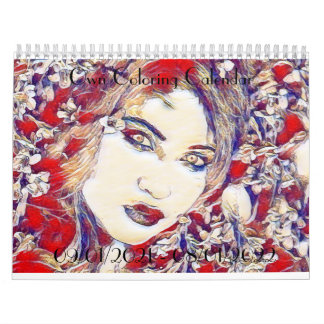 Calendario de coloreado en escala de grises para e