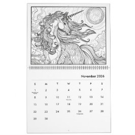 Calendario de coloreo de caballos de fantasía