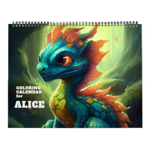 Calendario de coloreo de Dragón Místico