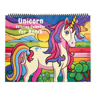 Calendario de coloreo de unicornio de fantasía mág