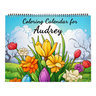 Calendario de coloreo para adultos de primavera