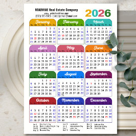 Calendario de colores de 2026 Festividades corpora