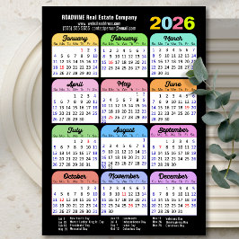 Calendario de colores de 2026 Festividades corpora