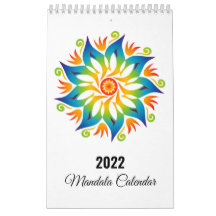Calendario de coloridas flores de Mandala 2022