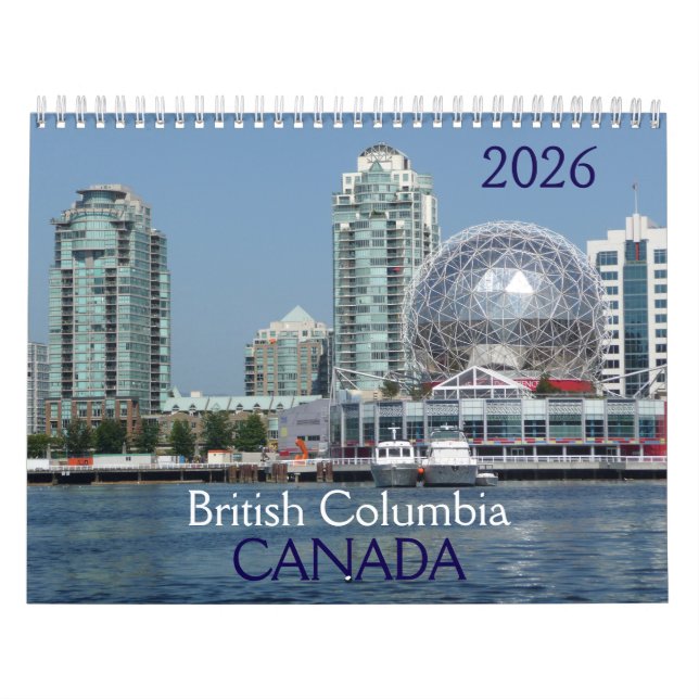 Calendario de Columbia Británica Canadá 2026 (Tapa)