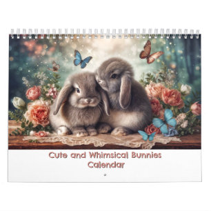 Calendario de conejitos lindos y caprichosos