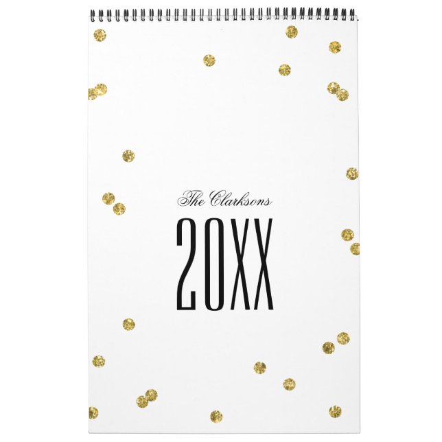Calendario de Confetti Purpurina de oro (Tapa)