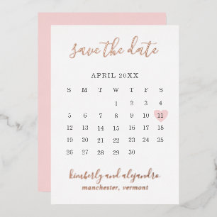 Calendario de Corazón Rosa Moderno para Anuncio de