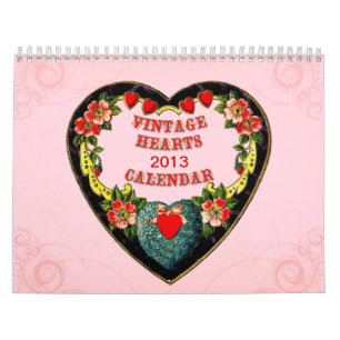 Calendario de corazones de vintage