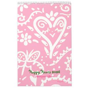 Calendario de corazones felices 2025