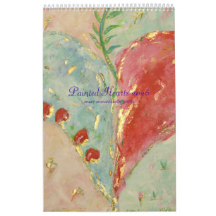 Calendario de corazones pintados 2025