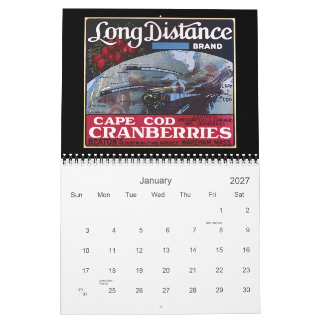 Calendario de Cranberry de 2012 (Jan 2027)