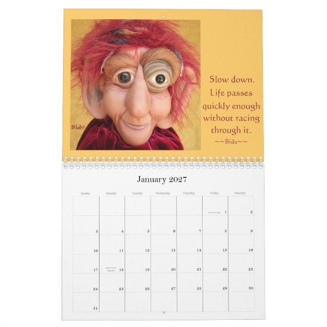 Calendario de Crazies 2012 del Stir con consejo (Jan 2027)