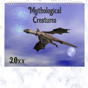 Calendario de criaturas mitológicas editables